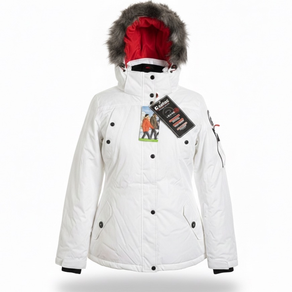KILLTECH Technical Outdoor Level 3  Women's White Ski Hooded Puffer Coat  Size S